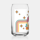 70s-sfeer bloemen blikvorm glas (Voorkant)