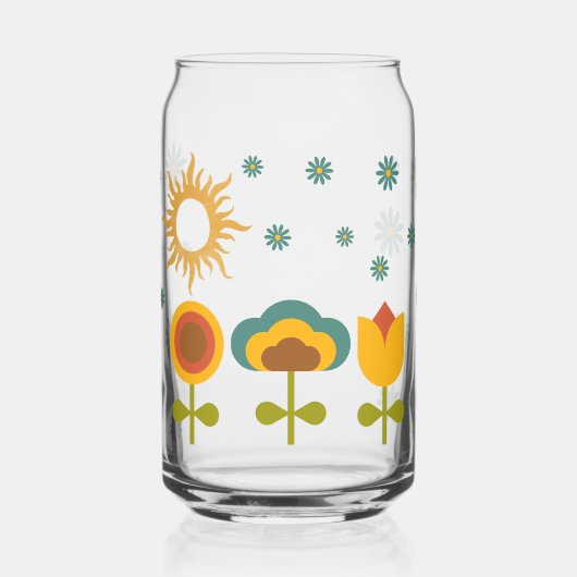 70s-sfeer bloemen blikvorm glas (Links)