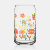 70s-sfeer bloemen blikvorm glas (Voorkant)
