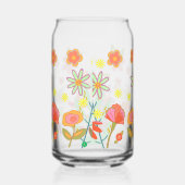 70s-sfeer bloemen blikvorm glas (Rechts)