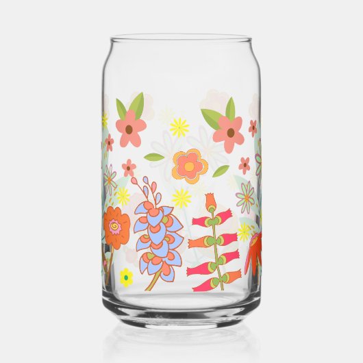 70s-sfeer bloemen blikvorm glas (Links)