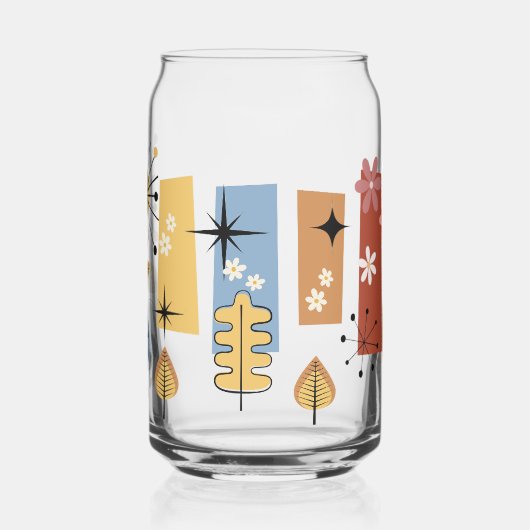 70s-sfeer bloemen blikvorm glas (Links)