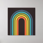 70s Sinaasappel Bruin Blauwgroen Patroon Custom Canvas Afdruk (Voorkant)