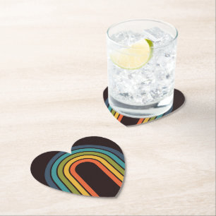 70s Sinaasappel Bruin Blauwgroen Patroon Custom Ke Kartonnen Onderzetters