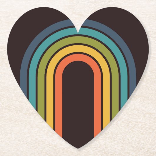 70s Sinaasappel Bruin Blauwgroen Patroon Custom Ke Kartonnen Onderzetters (Voorkant)