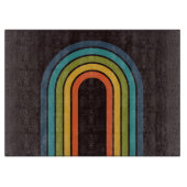 70s Sinaasappel Bruin Blauwgroen Patroon Custom Snijplank (Voorkant)