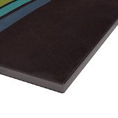 70s Sinaasappel Bruin Blauwgroen Patroon Custom Snijplank (Hoek)