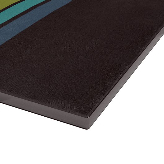 70s Sinaasappel Bruin Blauwgroen Patroon Custom Snijplank (Hoek)