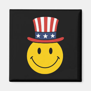 70s Smile Face Oom Sam Patriottisch Amerikaans Usa Magneet
