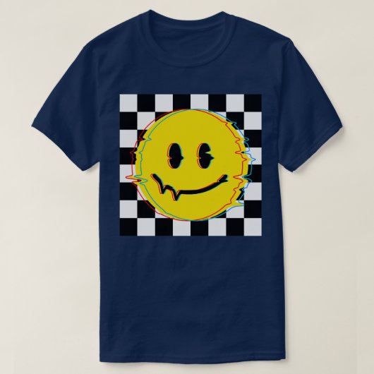 70s Smiley Glitch T-shirt (Design voorkant)