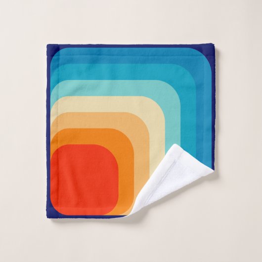 70s Square Rainbow Bad Handdoek (Wasdoekje)