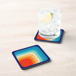 70s Square Rainbow Bier Onderzetter