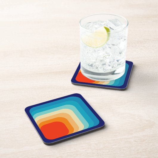 70s Square Rainbow Bier Onderzetter (Rechterzijde)