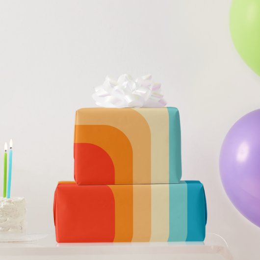 70s Square Rainbow Cadeaupapier (Feestgeschenken)