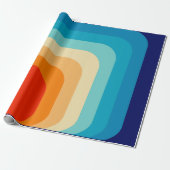 70s Square Rainbow Cadeaupapier (Uitgerold)