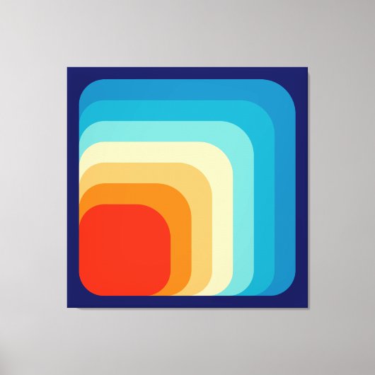 70s Square Rainbow Canvas Afdruk (Voorkant)