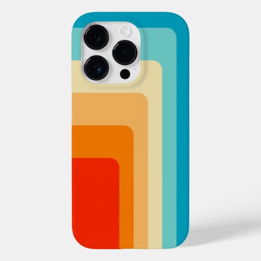 70s Square Rainbow Case-Mate iPhone Case (Achterkant)