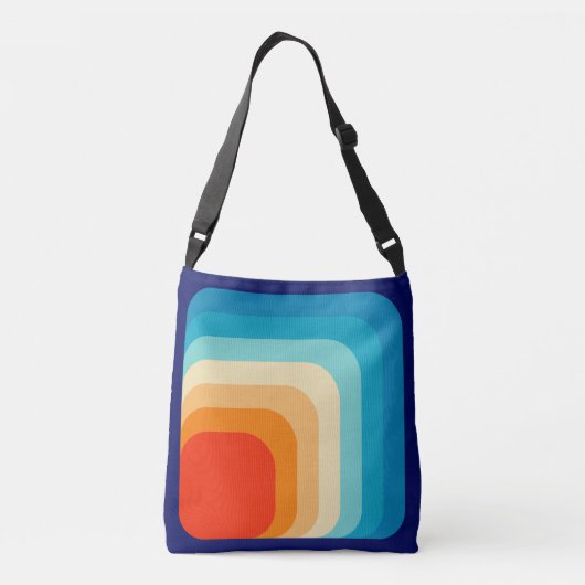 70s Square Rainbow Crossbody Tas (Achterkant)