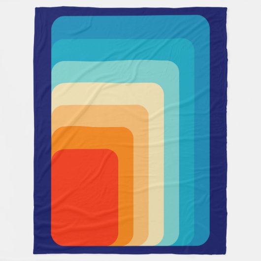 70s Square Rainbow Fleece Deken (Voorkant)