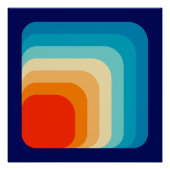 70s Square Rainbow Perfect Poster (Voorkant)