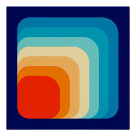 70s Square Rainbow Perfect Poster