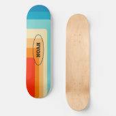 70s Square Rainbow Persoonlijk Skateboard (Voorkant)