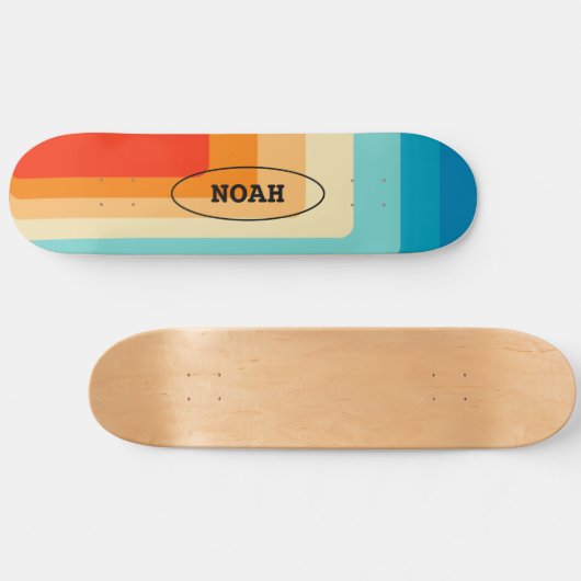 70s Square Rainbow Persoonlijk Skateboard (Horizontaal)