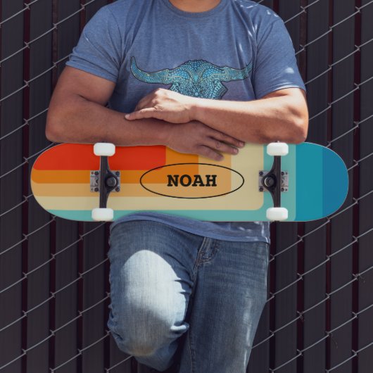 70s Square Rainbow Persoonlijk Skateboard (Buiten 3)