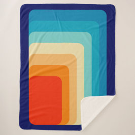 70s Square Rainbow Sherpa Deken