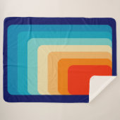 70s Square Rainbow Sherpa Deken (Voorkant (horizontaal))