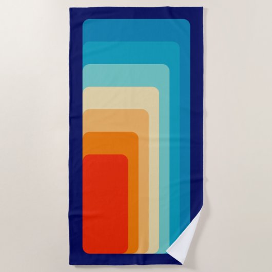 70s Square Rainbow Strandlaken (Voorkant)