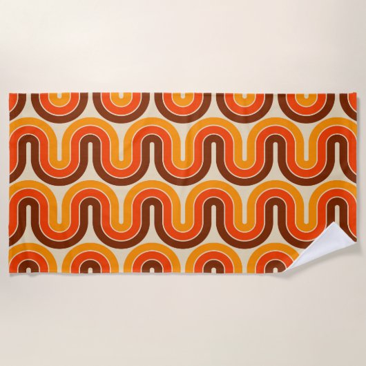 70s stijl geometrisch ontwerp strandlaken (Voorkant)