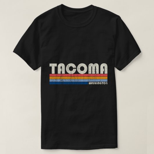  70s Stijl Tacoma WA Hoodie T-shirt (Design voorkant)
