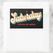 70s Stijl Zaterdag State of Mind Retro Logo Rechthoekige Sticker (Tas)