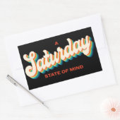 70s Stijl Zaterdag State of Mind Retro Logo Rechthoekige Sticker (Envelop)