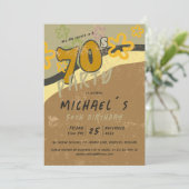 70s  stijlpartijuitnodiging kaart (Staand voorkant)