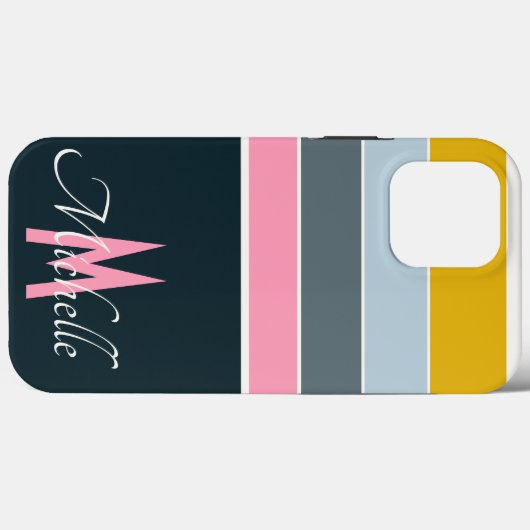 70s Stripe initialen voor girale grammen Case-Mate iPhone Case (Achterkant (horizontaal))