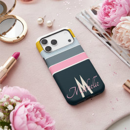 70s Striped script initialen monogrammed