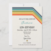 70's Style 50th Birthday Invitation Kaart (Achterkant)