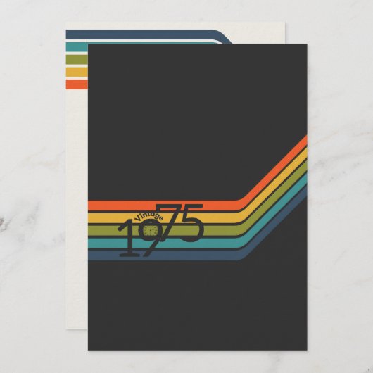  70's Style 50th Birthday Invitation Kaart (Voorkant / Achterkant)