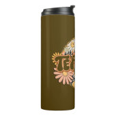 70s Style Floral "Teacher" Appreciation Thermosbeker (Gedraaid links)