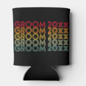 70s Style gelaagde tekst bruidegom met jaar Blikjeskoeler (Achterkant)