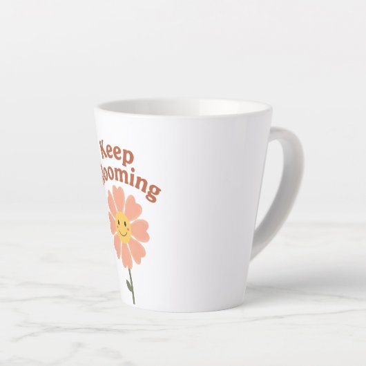 70s Style Happy Flower Graphic Latte Mok (Rechterhoek)