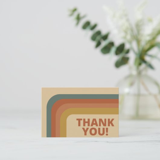 70's Style Retro BEDANKT U Visitekaartje (Staand voorkant)