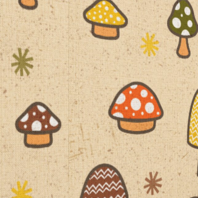 70s Style Retro Mushrooms Behang (Zoom)