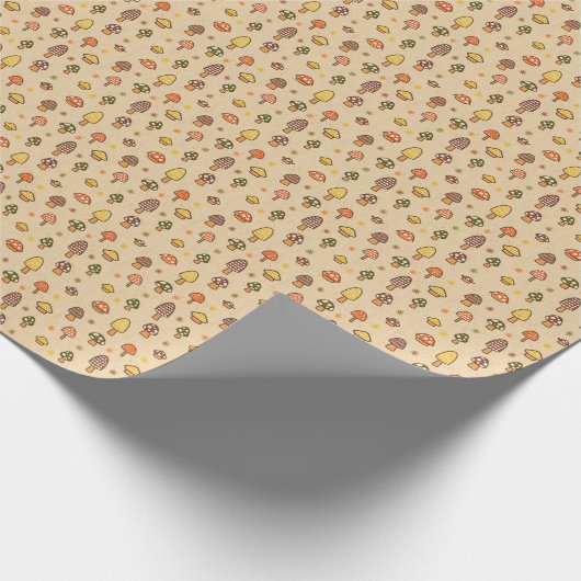 70s Style Retro Mushrooms Cadeaupapier (Hoek)