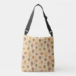 70s Style Retro Mushrooms Crossbody Tas
