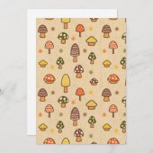 70s Style Retro Mushrooms Feestdagenkaart (Voorkant / Achterkant)