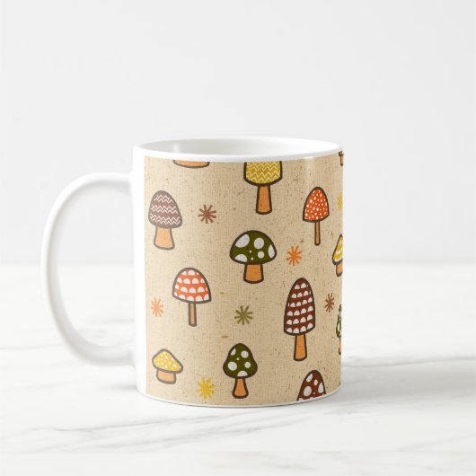 70s Style Retro Mushrooms Koffiemok (Links)