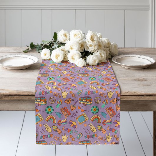 70s Style Runner Groovy Pastel Table Accent Lange Tafelloper